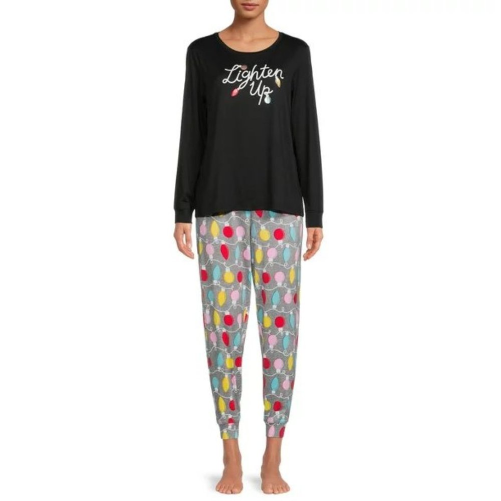 NWT Secret Treasures Women's Plus Long Sleeve Shirt & Joggers 2-Piece Christmas